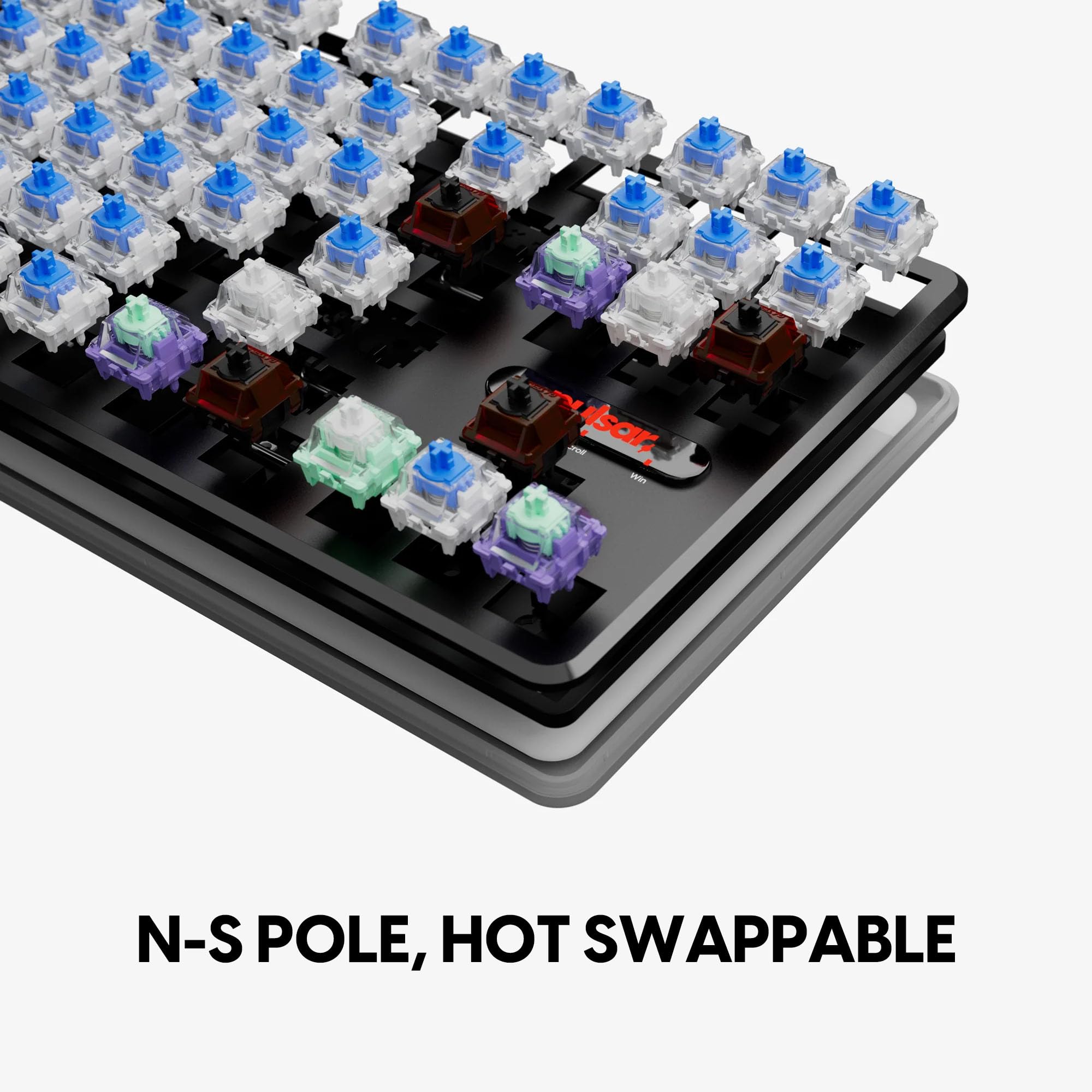 Pulsar PCMK 2 HE TKL Salon Effect Magnetyczna klawiatura do gier, szybki wyzwalacz, regulowany przełącznik magnetyczny, sondowanie 8K, bardzo niskie opóźnienie, oświetlenie RGB, wymiana w