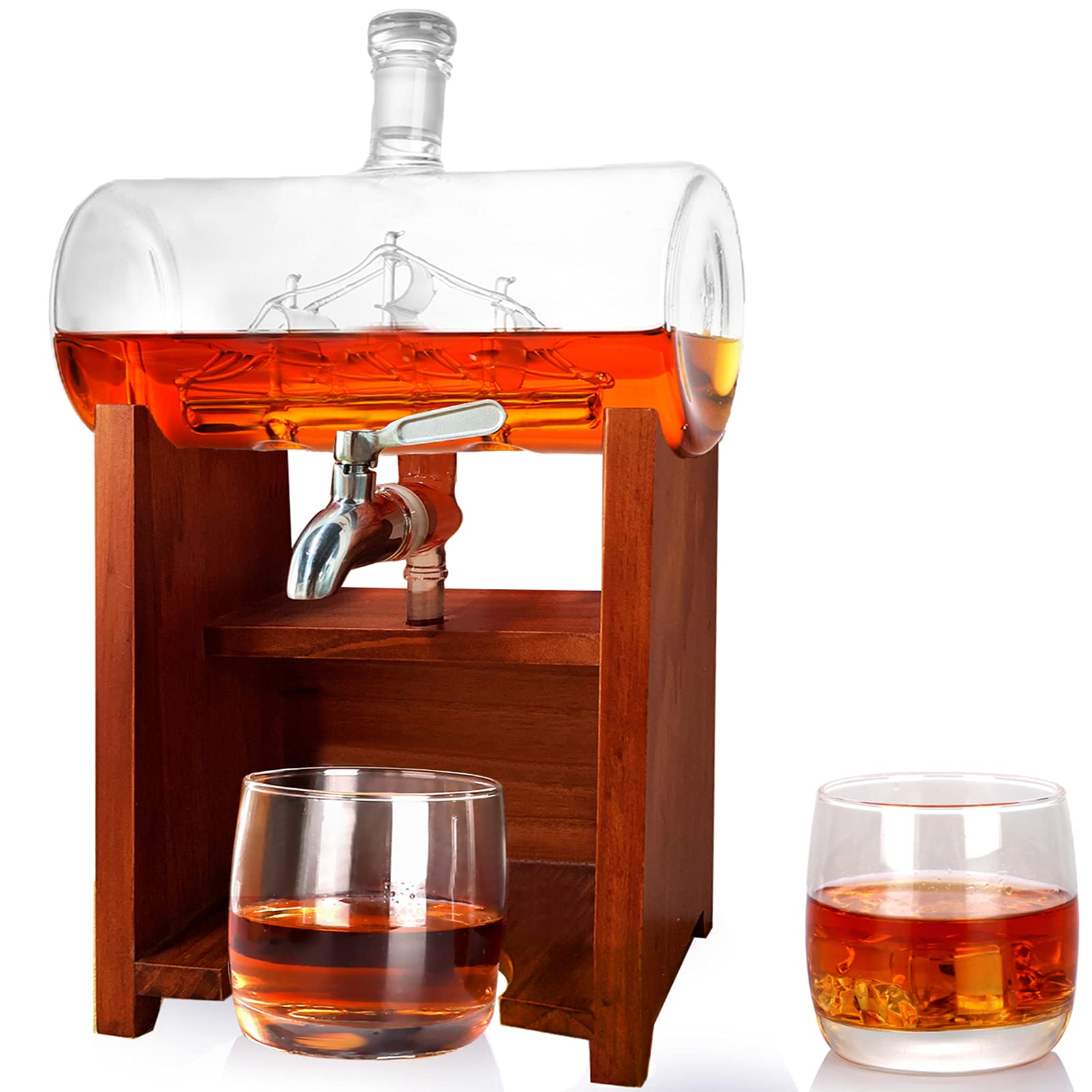 Buy Whiskey Decanter Set 1000ml Whiskey Decanter with 2 Whiskey Glasses