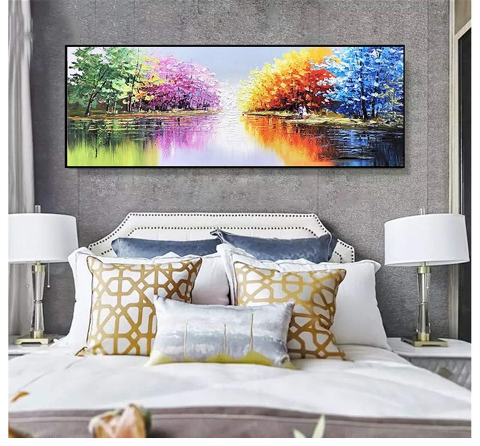 Diamant Peinture Complète Kit Grande Taille 28x56inch Broderie Point de Croix Toile Art Salon Décor