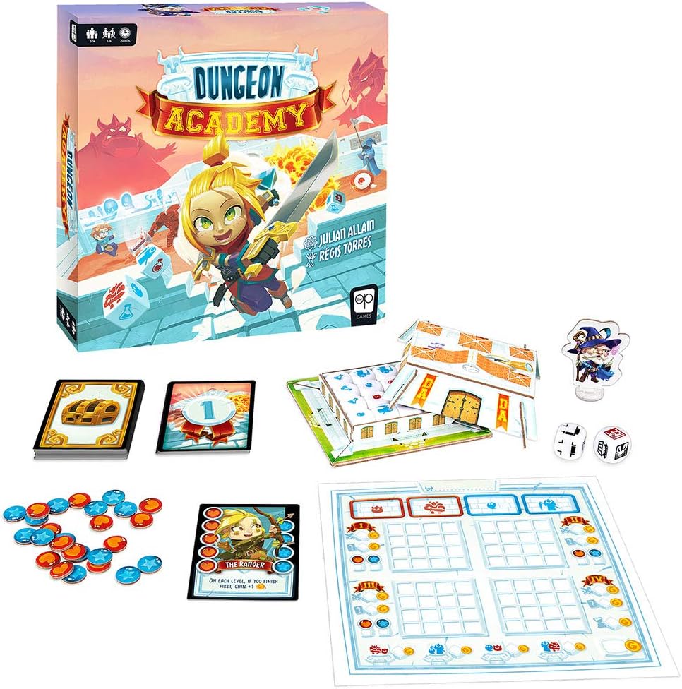 Dungeon Academy | Roll & Write Board Game | Each Roll Creates Unique Mazes | Collect Life Points & Mana, Fight Monsters, and Earn Treasure to Master The Academy | Family Board Game | 1-6 Players