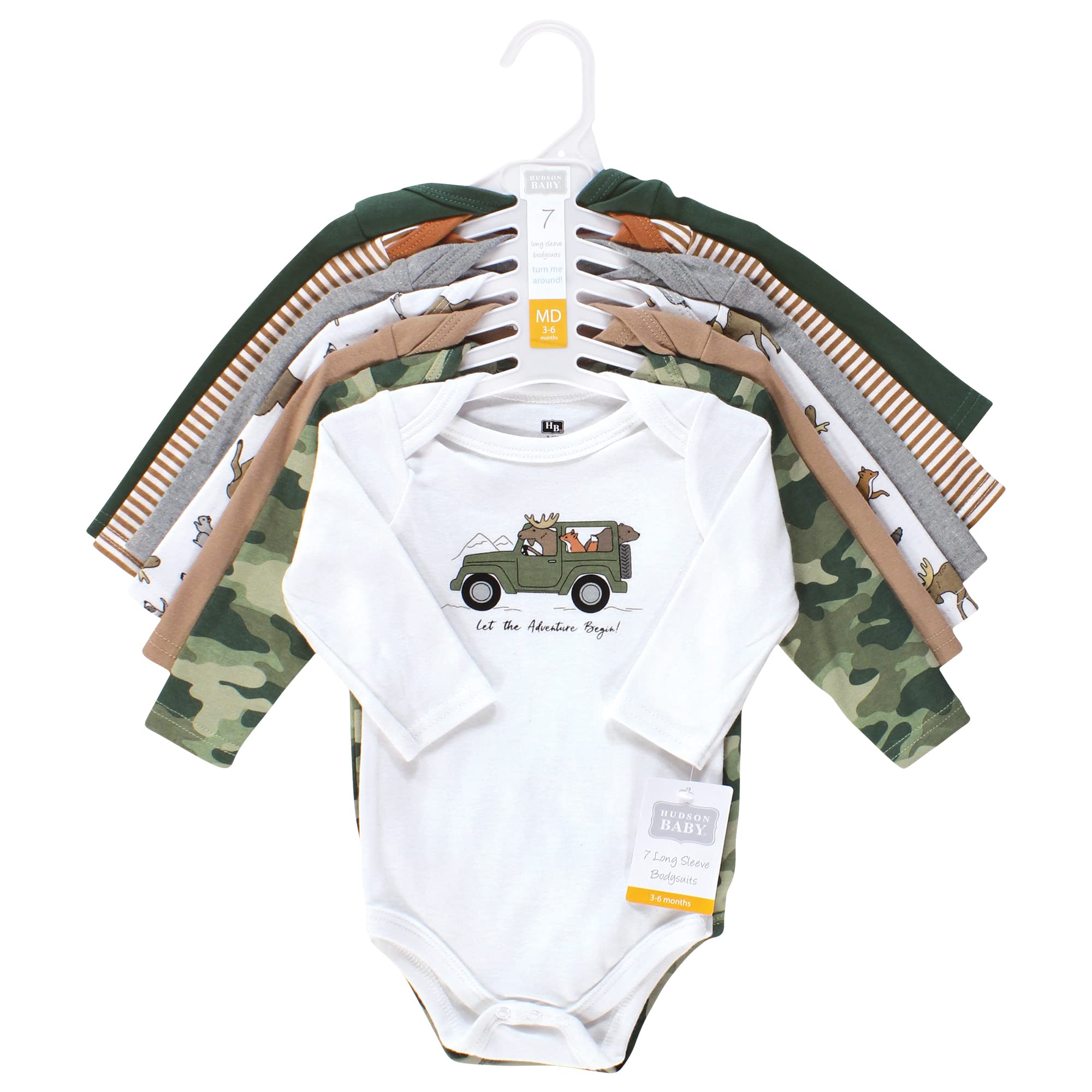Hudson Baby Unisex dziecięce bawełniane body z długim rękawem