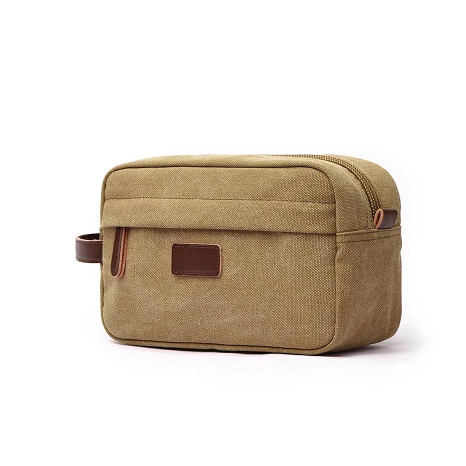 Neceser Neceser de Viaje de Lona for Hombre, Neceser for Mujer, Maquillaje cosmético, Neceser de Belleza, Bolso Organizador de Afeitado Impermeable(Khaki)