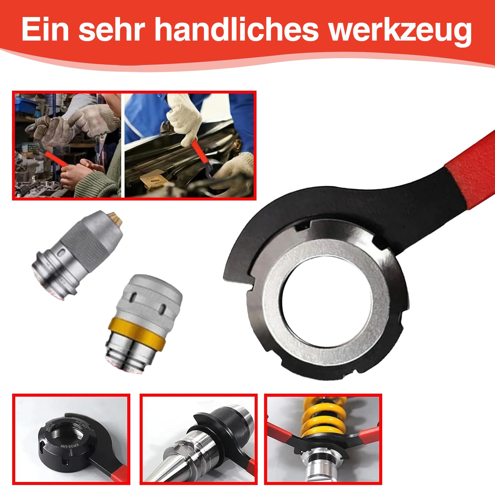 9 Stück Hakenschlüssel, Gewindefahrwerk Schlüssel Haken Schlüssel Werkzeug C Schraubenschlüssel Gewinde Schlüssels für Fahrwerksystem