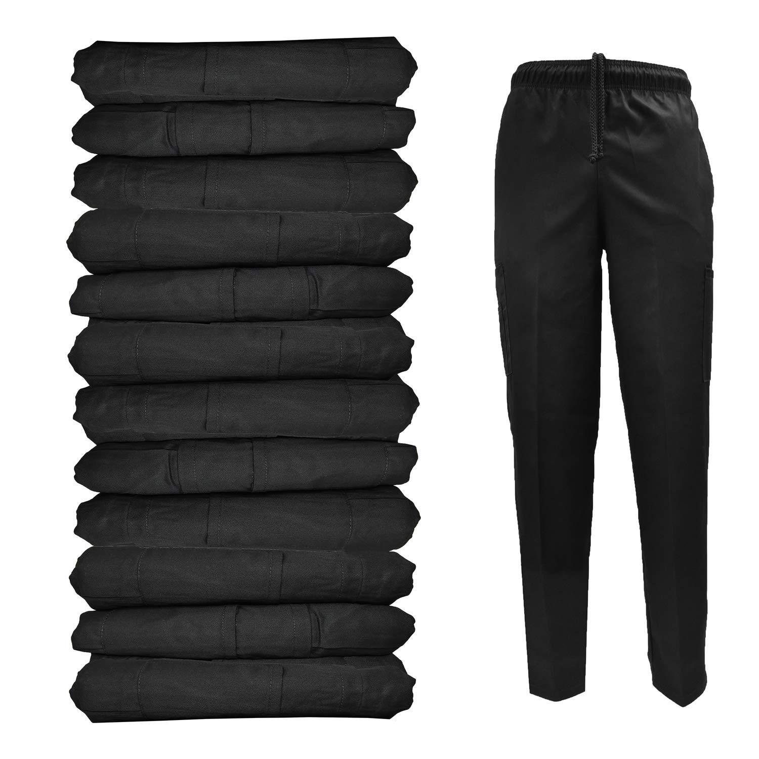 Natural Uniforms Classic Chef Pants (Small, Black Pack of 12)