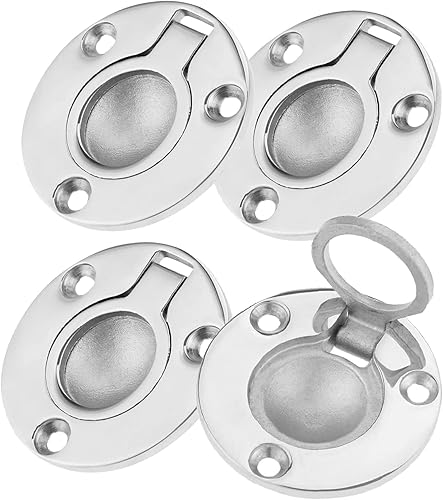 Mtsooning 4 escotillas de anillo de barco, 1.969 in1.97 pulgadas, pestillo de tracciĂłn redondo de acero inoxidable, mango empotrado de acero Mtsooning 4 escotillas de anillo de barco, 1.969 in1.97 pulgadas, pestillo de tracciĂłn redondo de acero inoxidable, mango empotrado de acero