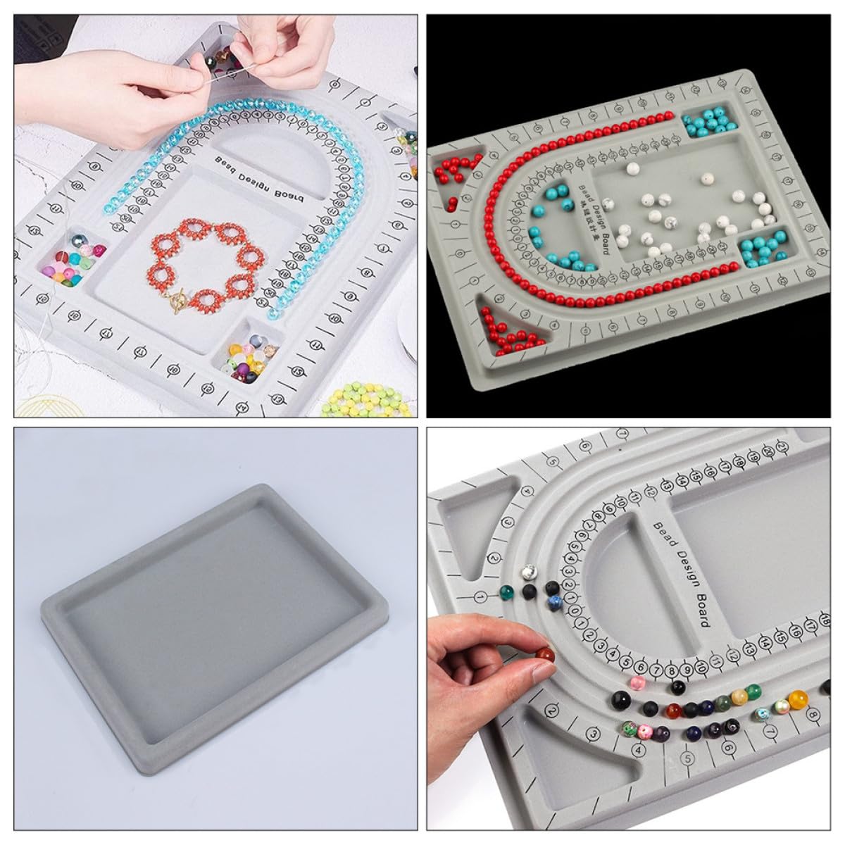 Tablero De Diseño De Cuentas Y Bandeja Organizadora Antideslizante Para Hacer Joyería Diy Collares Pulseras Accesorios De Bricolaje 12.59X9.44X0.59In