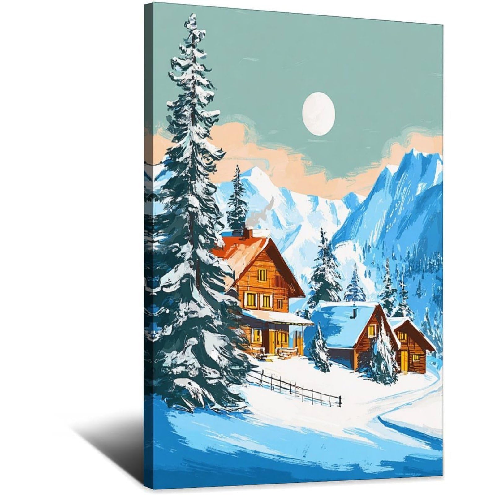 iPuzou Kitzbuhel Austria Ski Posters 20x30inch(50x75cm) Vintage Watercolor Canvas Art