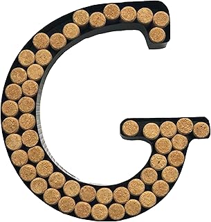 Decomil - Porta sughero per vino (A-Z) (Lettera G) | Decorazione da parete in sughero per lettere di vino (G) | Decorazione da parete in sughero (G)