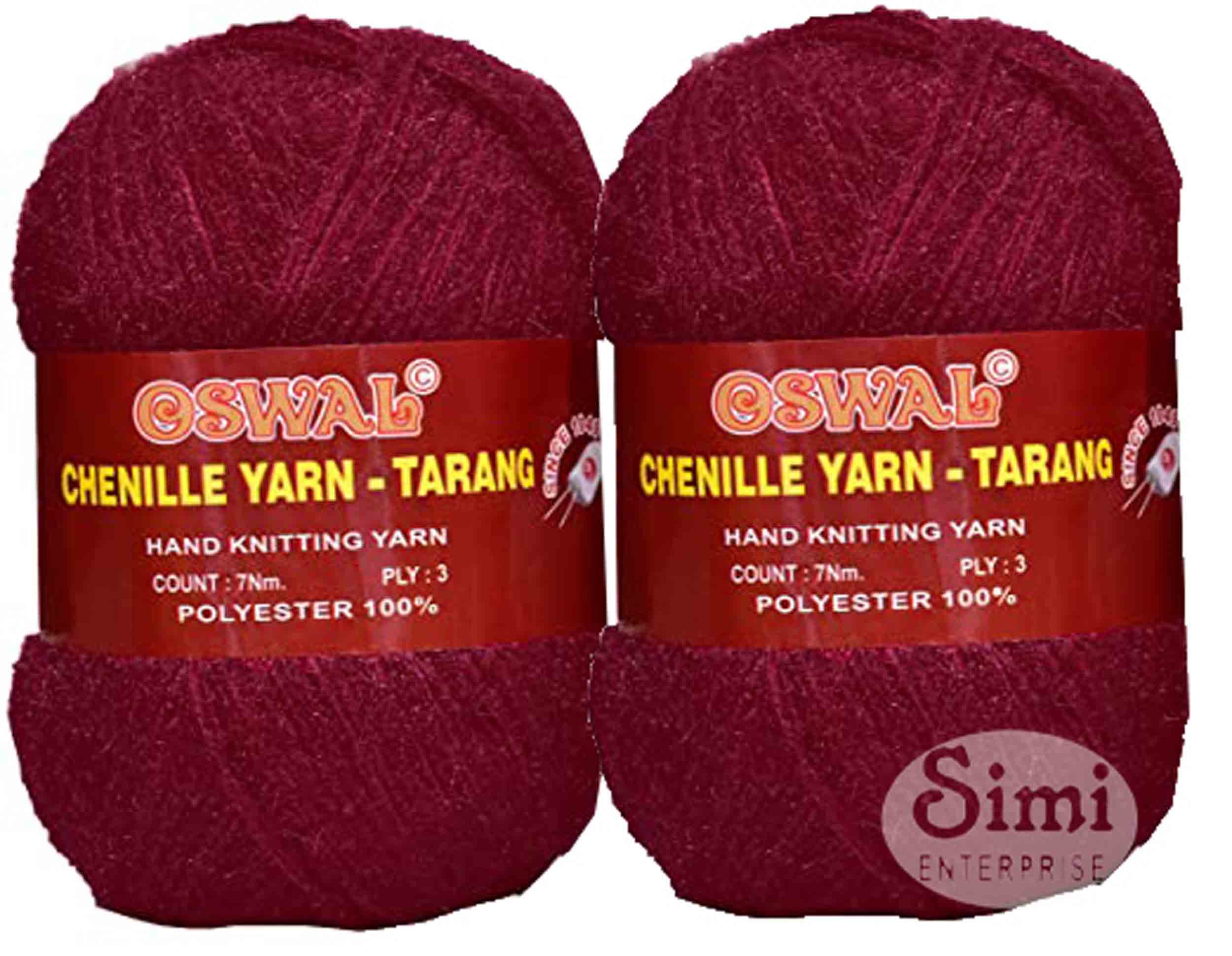 SIMI ENTERPRISE Knitting Wool Yarn, Soft Fancy Feather Wool Deep Red 200 GMS Best Used with Knitting Needles, Soft Fancy Wool-ZJ Art-HFE