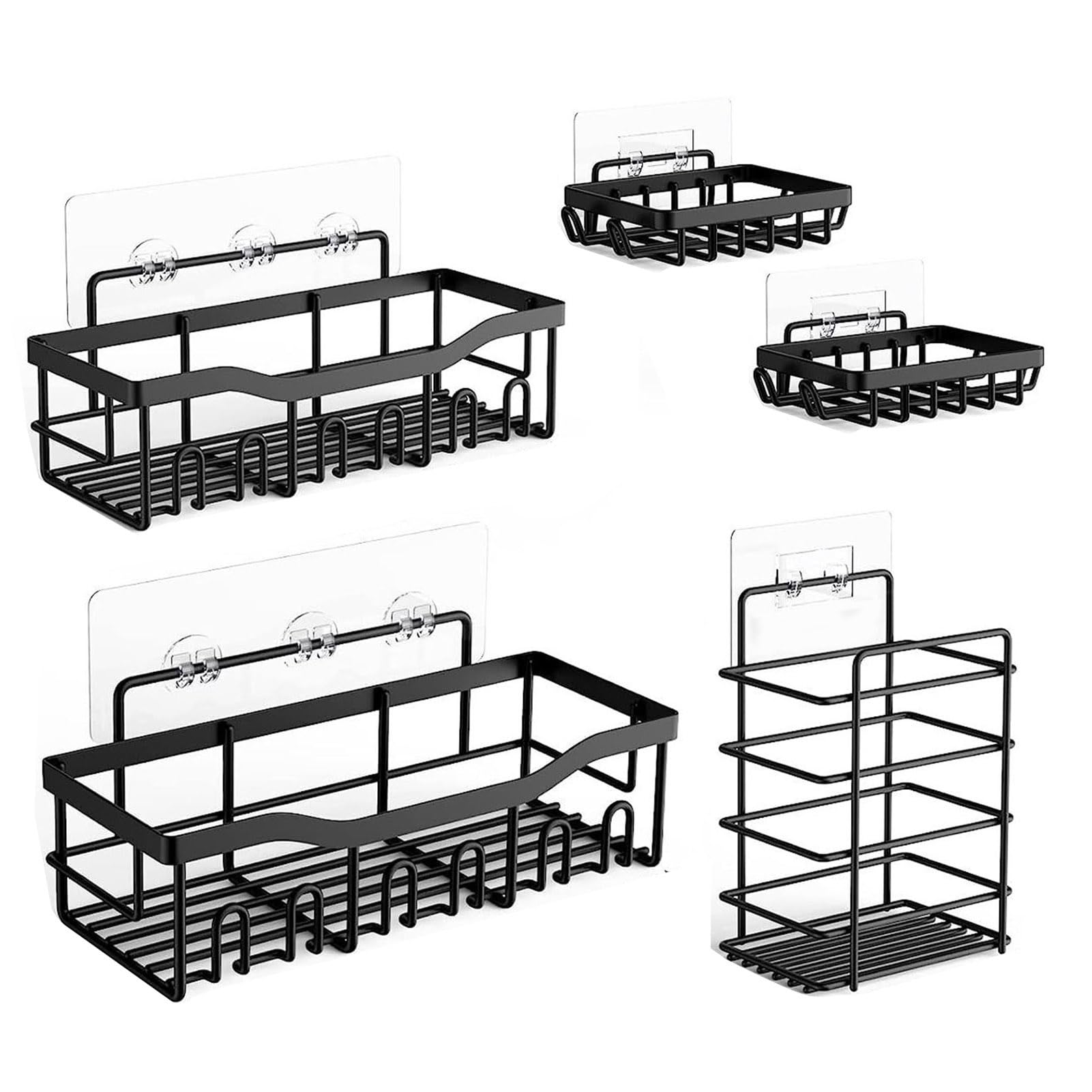 YOXIER Shower Caddy Corner Shower Caddy 5 Pack Shower Organizer Rack for Inside Shower self adhesived Shower Shelf