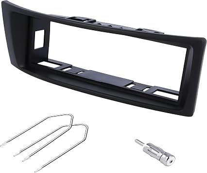 Sound-way Single DIN Car Radio Installation Kit, 1 DIN Front Panel Frame, Facia Adaptor, Antenna Adapter, Release keys, compatible with Renault Megane Scenic