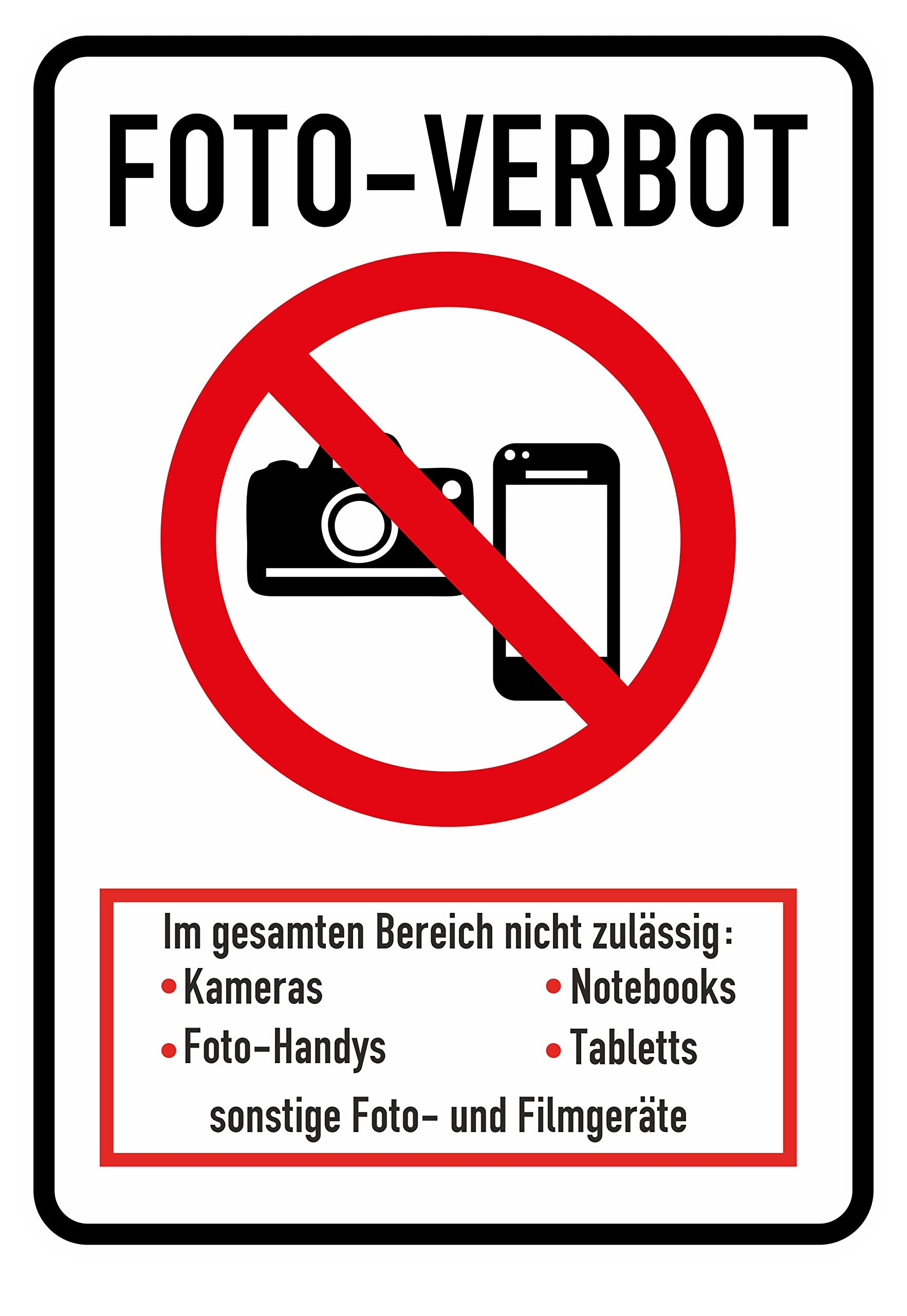 Daged 3 x Photo Prohibition International Languages Sticker 10 x 14 cm Picture Shooting Cameras Note Sign Safety Sign Sticker T-065