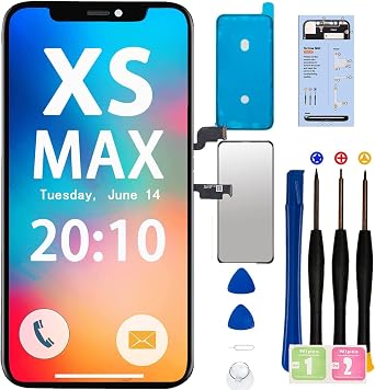 for iPhone Xs Max LCD Screen Replacement 6.5 inch Model A1921, A2101, A2102, A2103, A2104 Display Digitizer Assembly Touch Screen