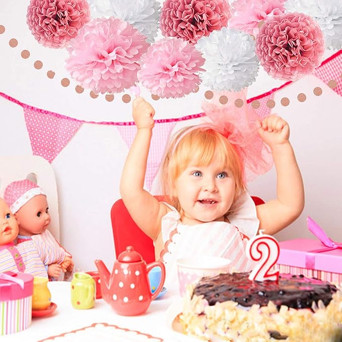 Amazon Co Jp ローズゴールド 誕生日 パーティー飾り付けセット ペーパーポンポン フラワー 紙花happy Birthday バナー きらきら ガーランド タッセルガーランド お祝い日 結婚式 ースデー パーティー デコレーション 写真撮影背景 おもちゃ