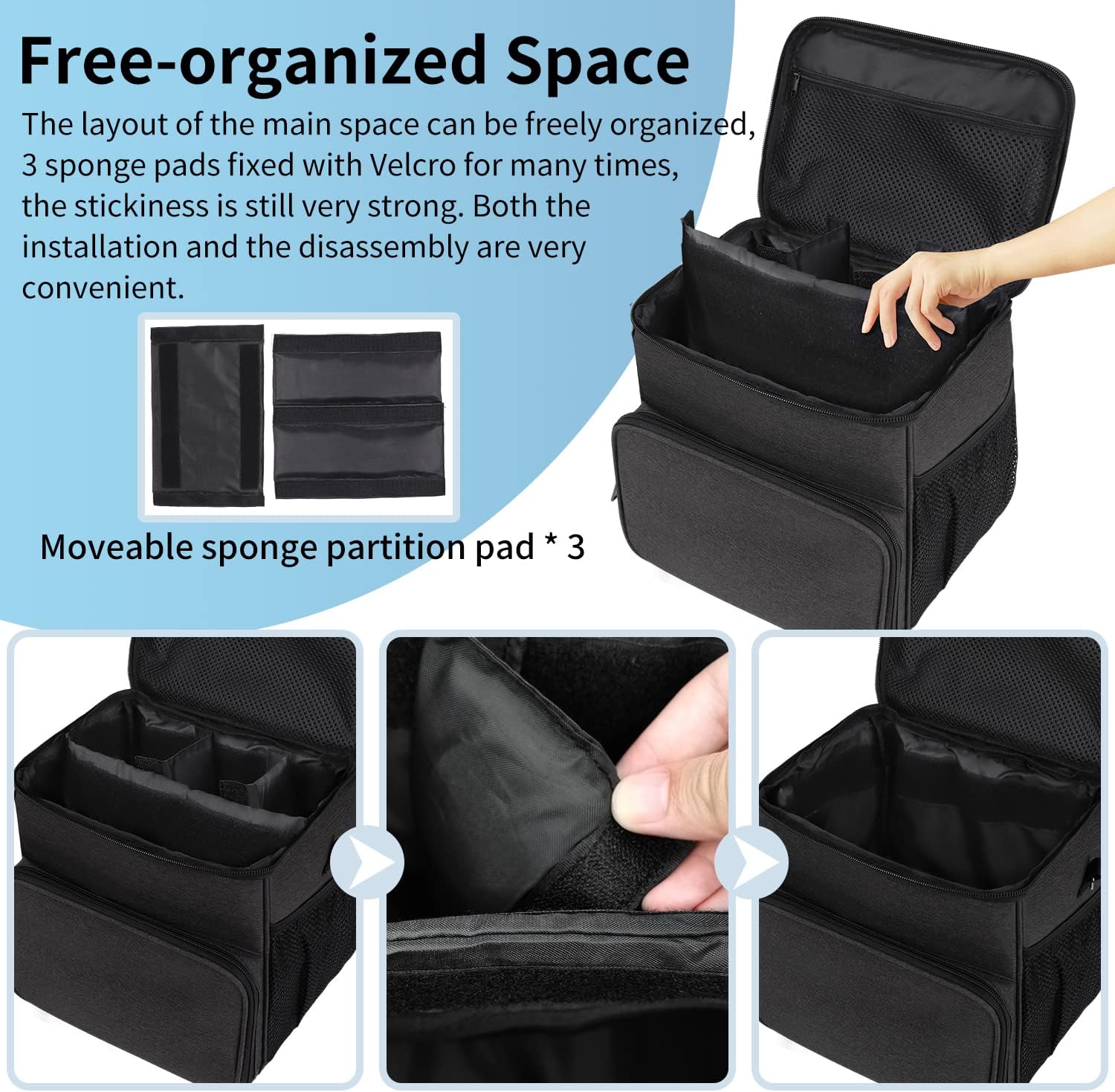 Carry Case Compatible with Bissell SteamShot Hard Surface Steam Cleaner 39N7V/39N7A, Adjustable Compartments Steam Cleaner Storage Bag with Extra Pockets for Accessories