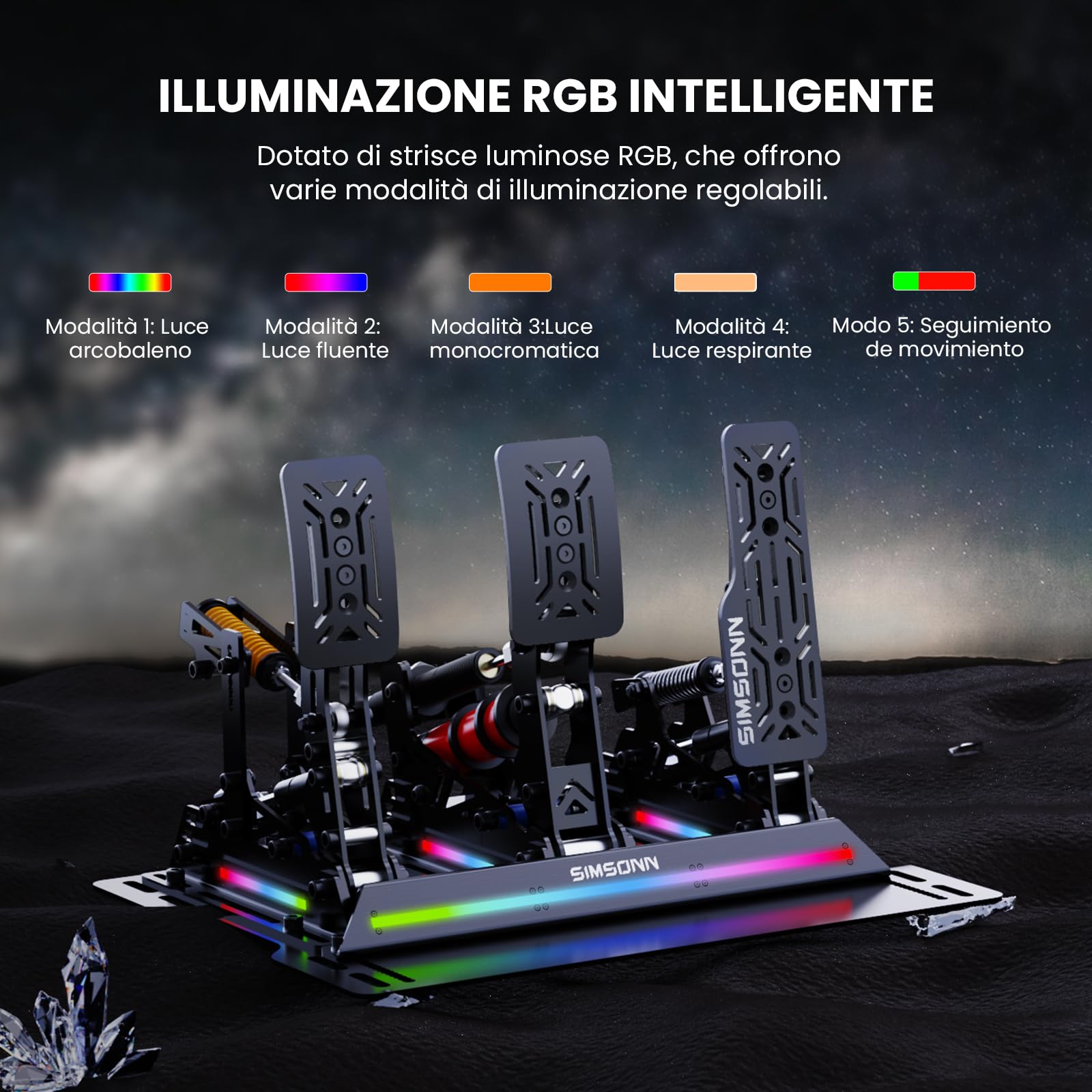 SIMSONN PRO X Pedali da corsa Ultra Sim Pedali per murino di corsen Cella di muratura per PC colata continua che opera per tico aptico (PRO X ULTRA P3-H3)