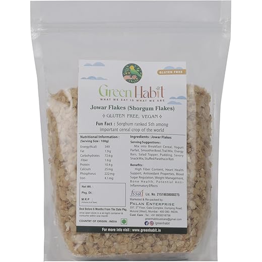 GreenHabit Jowar Flakes - Nutritious Cereal 2 kg