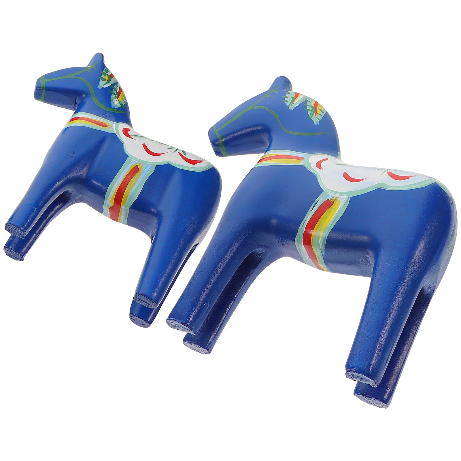 Sculpture cheval en bois bleu cadeau de pendaison de cremaillere ideal