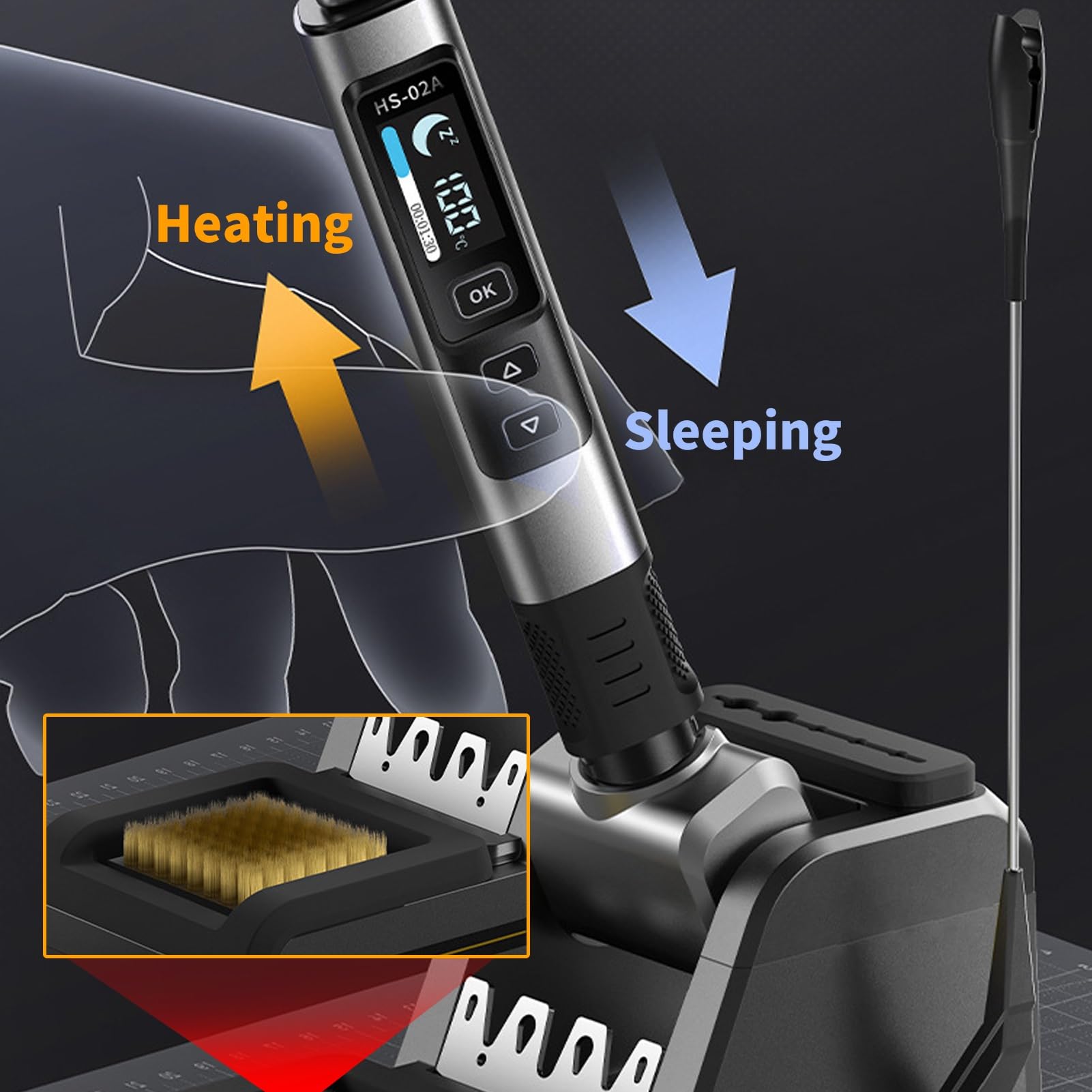 DEWIN Kit de soldador eléctrico de 0,96 pulgadas IPS, portátil e inteligente, for mantenimiento del hogar