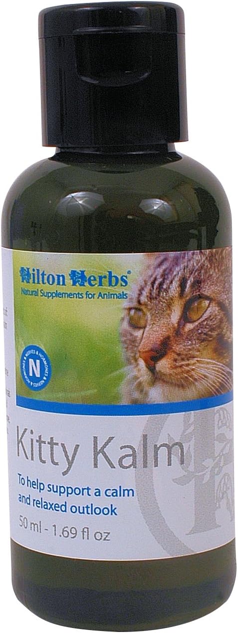Hilton Herbs Kitty Kalm Herbal Supplement for Nervous/Anxious Cats, 1.69 fl oz ( 50 ml) Bottle