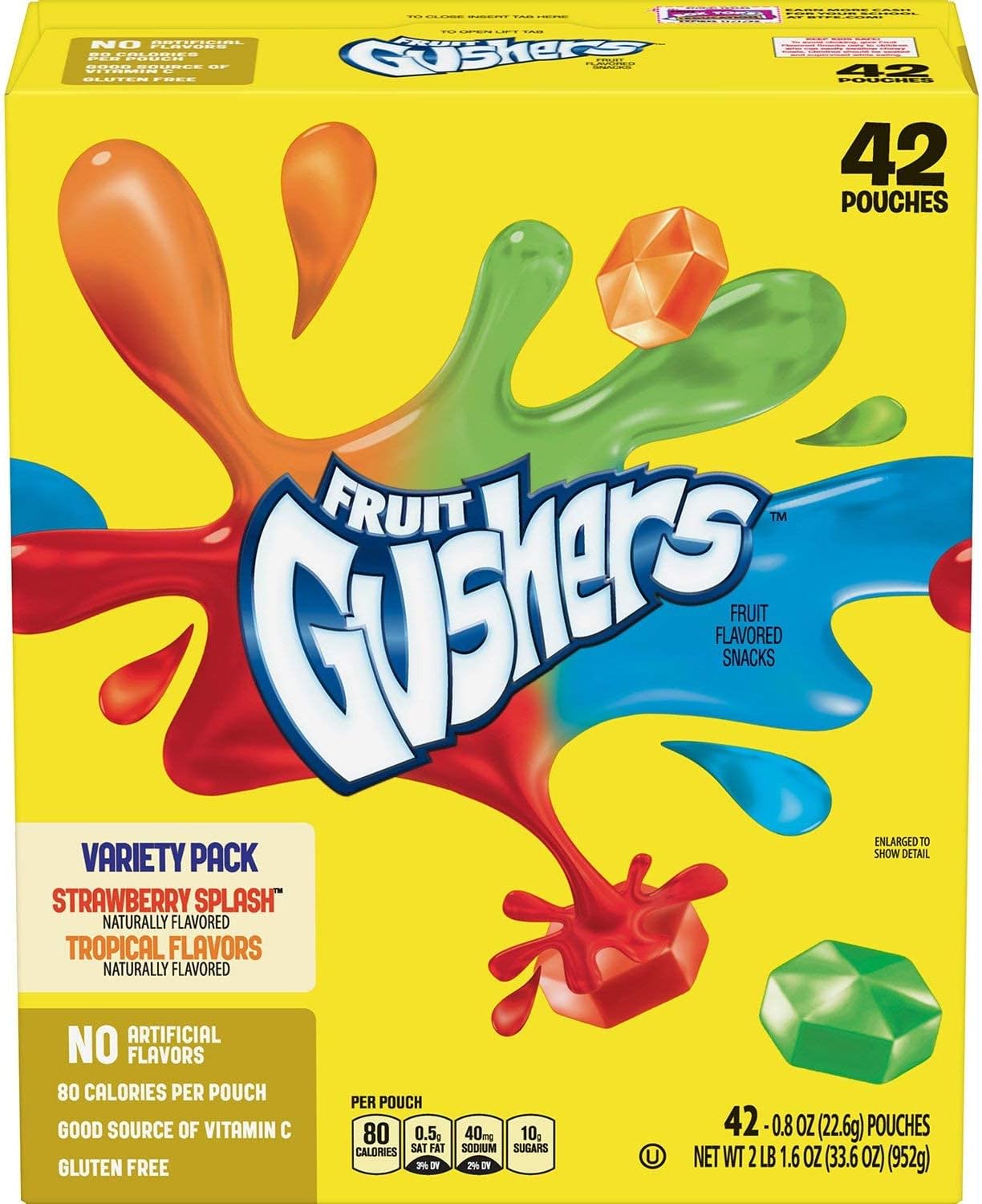 Fruit Fruit Fruit Gushers Variety Pack, Strawberry Splash & Tropical (42 ct.) A1