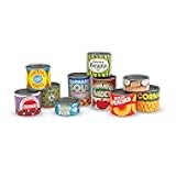 Melissa & Doug Let's Play House, 10 Grocery Cans with Removable Lids, Toy Food & Play Kitchen Accessories, Preschool Learning Toys for Girls & Boys 3+