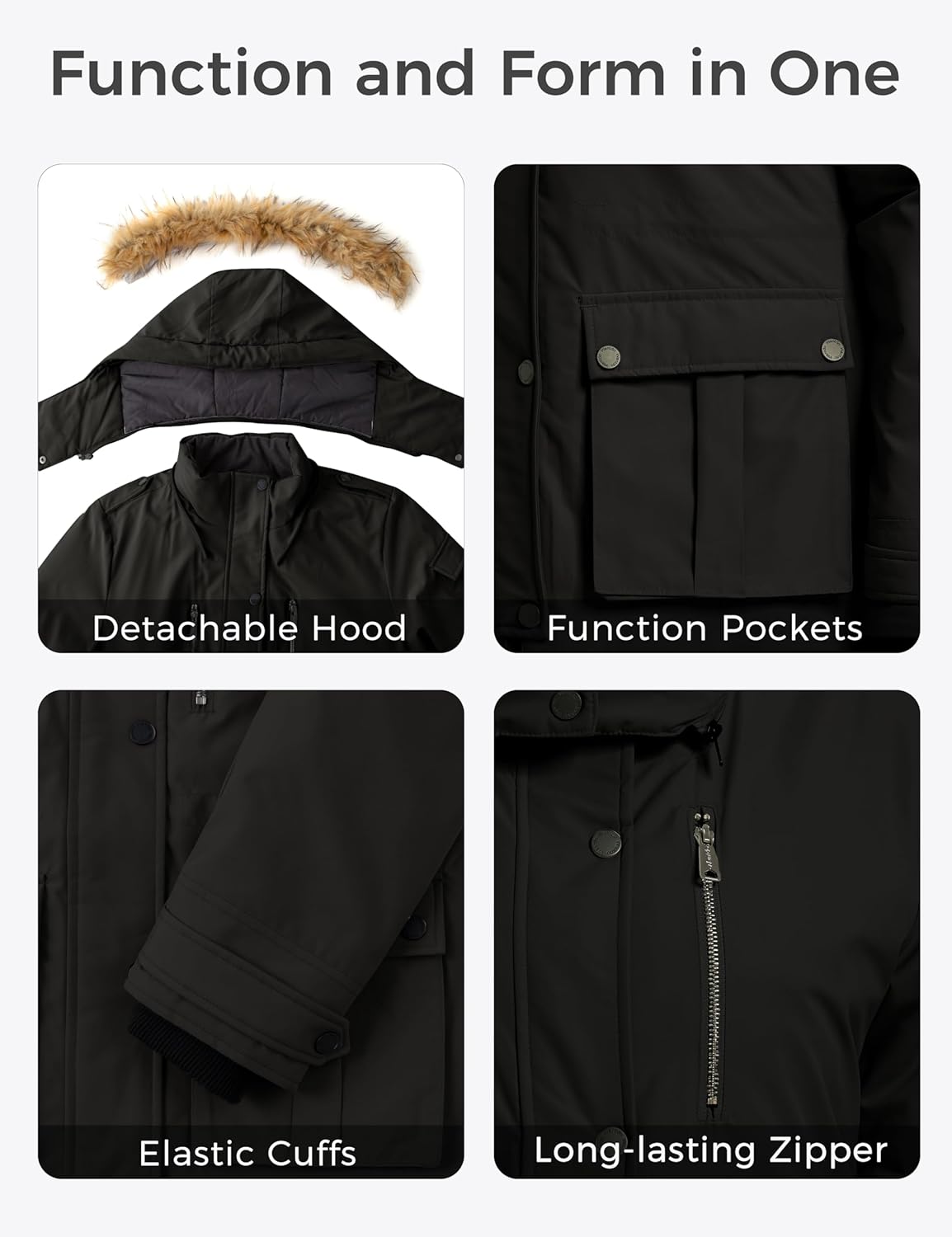 wantdo Plus Size Winter Coats for Women Parka Overcoat Warm Winter Jacket with Hood - Image 6