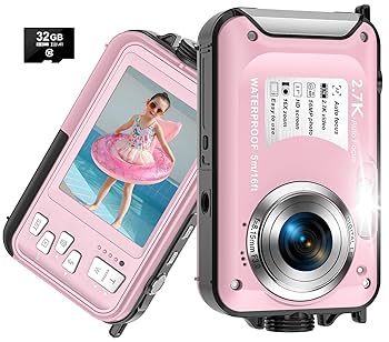 Amazon | 水中カメラ 2.7K動画 56MP 写真 デジカメ 16倍
