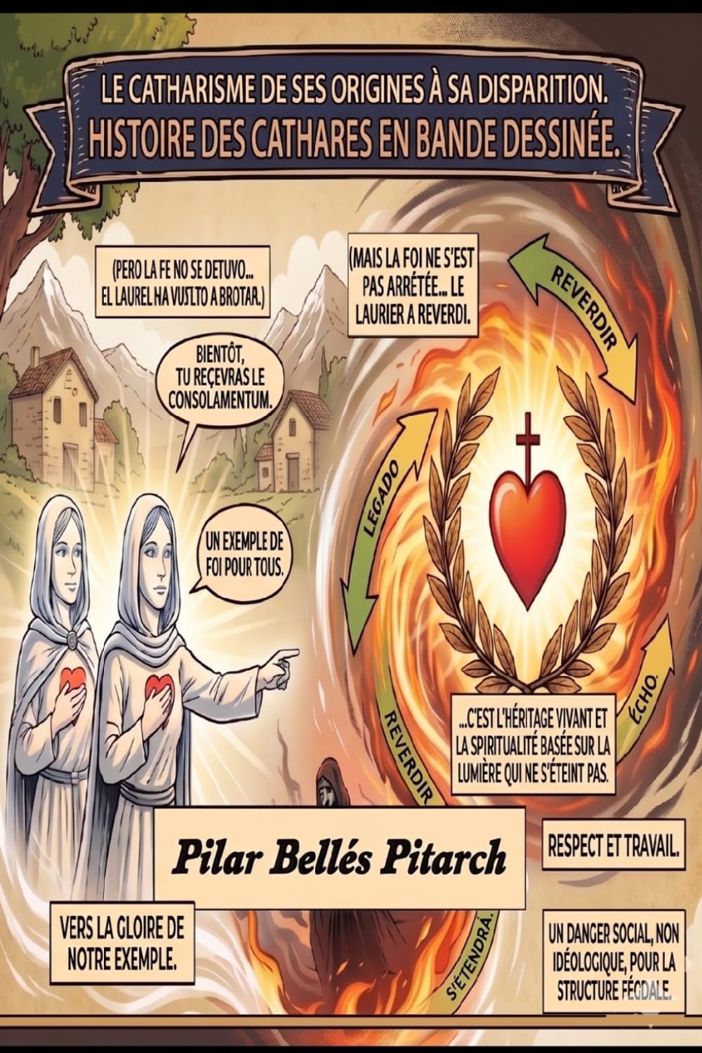 HISTOIRE DES CATHARES EN BANDE DESSINÉE: Le catharisme de ses origines à sa disaparition (Bande dessinée historique)
