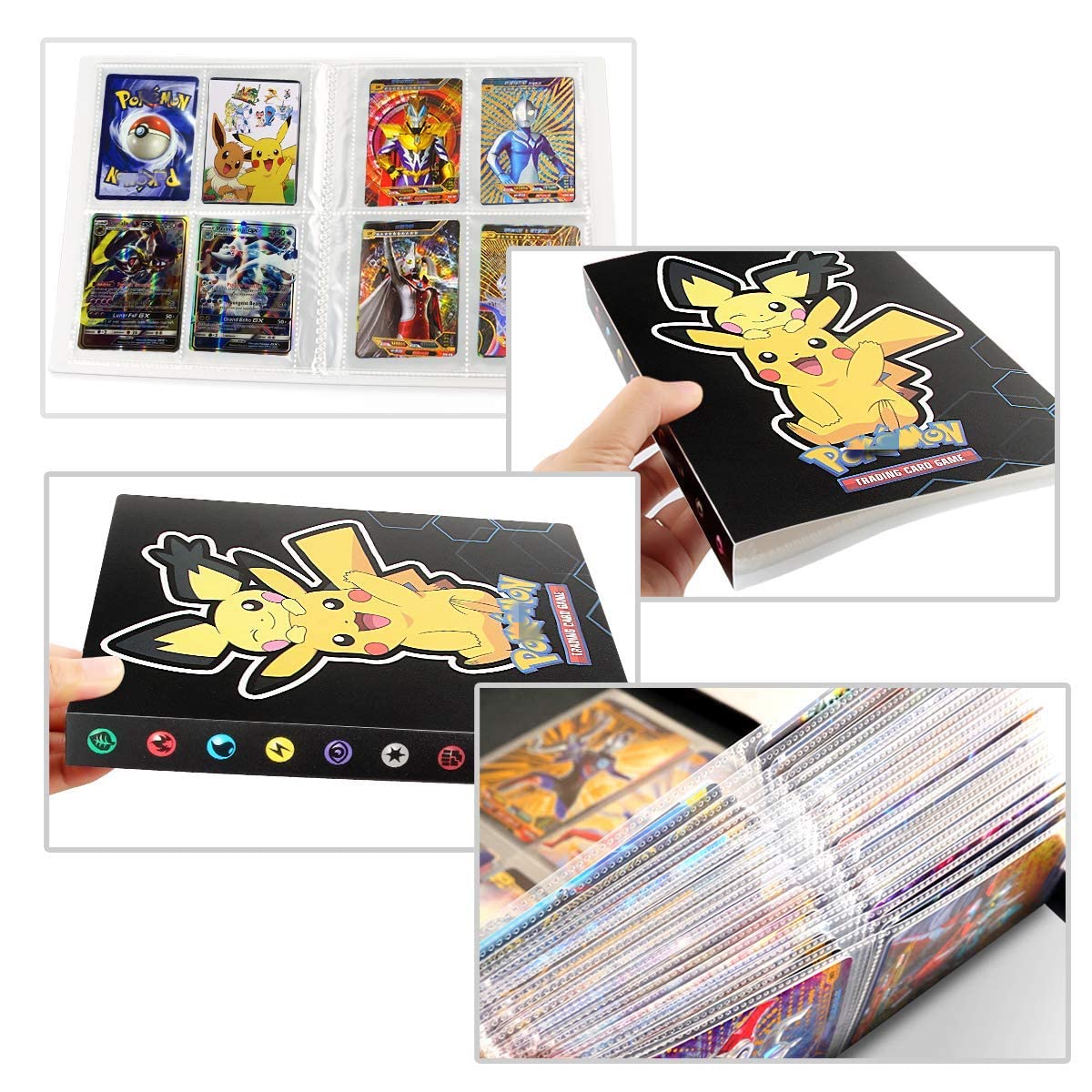Raccoglitore Carte Pokemon, Album Carte, Album de Cartes à Collectionner, 30 Pagine e può Contenere 240 Carte