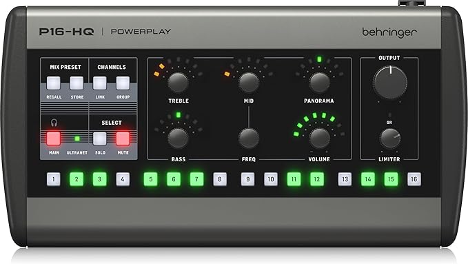 Behringer Powerplay P16-HQ 16-Channel Digital Personal Monitoring Mixer