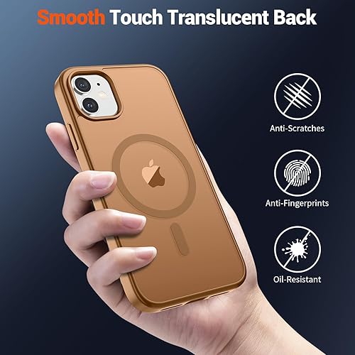 Miniatura 1030 de SUPFINE Funda magnética para iPhone 11 (compatible con MagSafe) (protección contra caídas de grado militar), translúcida mate a prueba de golpes