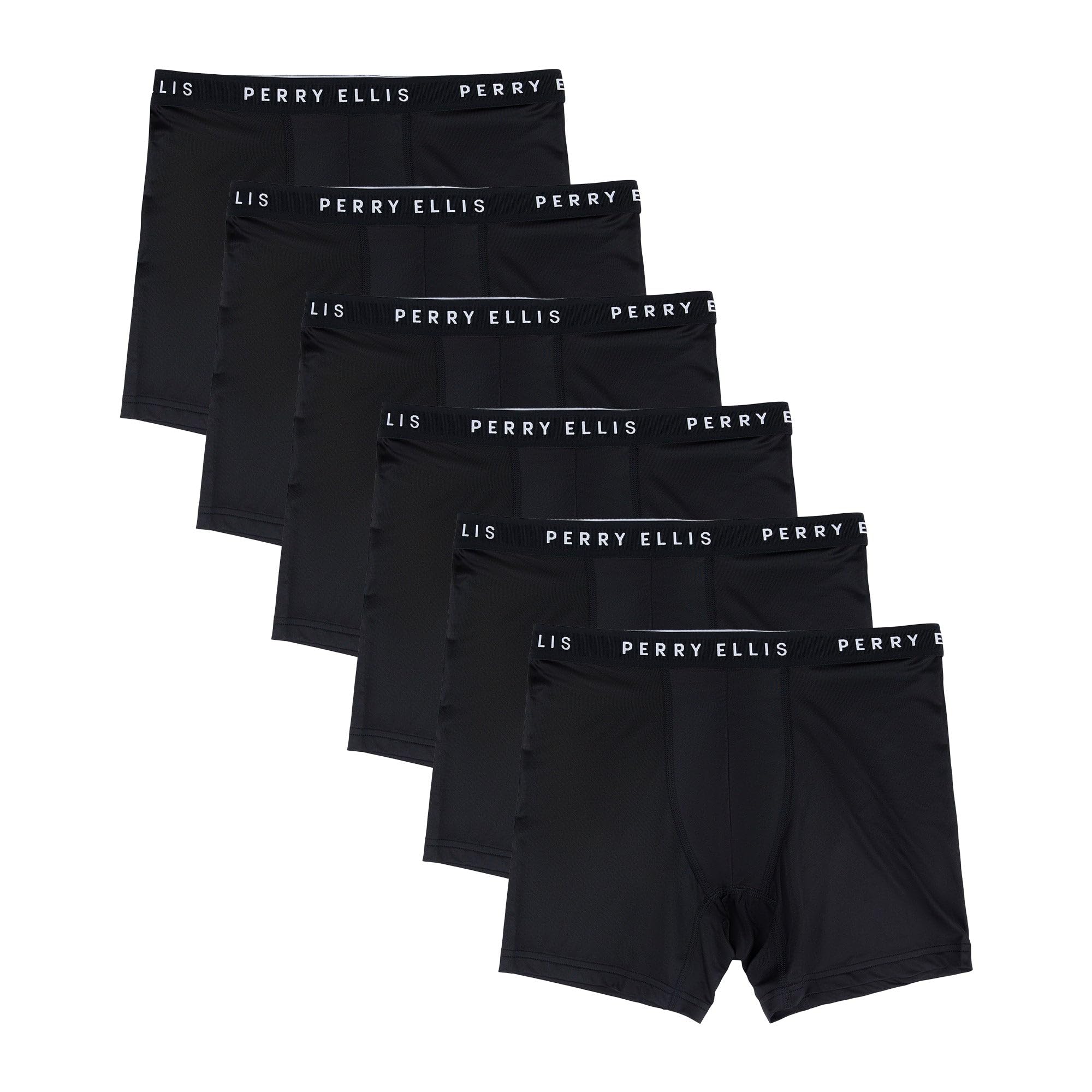 Perry Ellis 6-Pack Microfiber Boxer Briefs Soft Stretch Fabric with Supportive Fit Boxer Corti Uomo