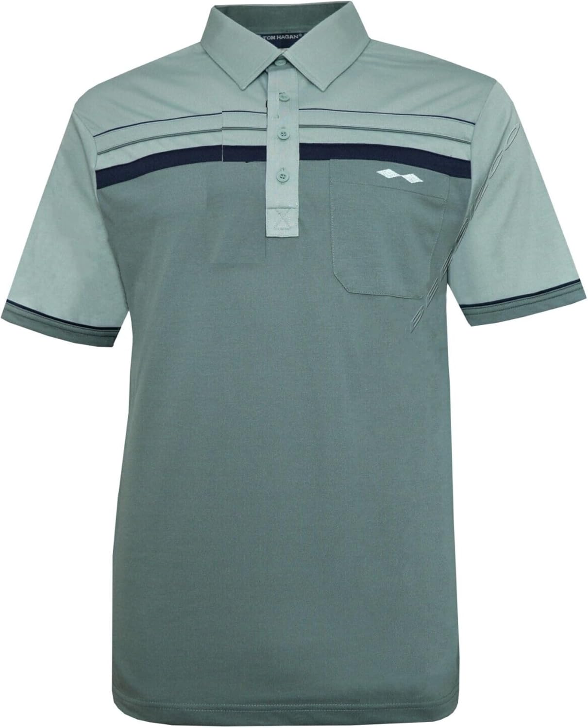 Tom Hagan Men's Single Jersey Polyester Golf Polo Shirt with Breast