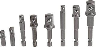 Regatic 8Pcs Impact Socket Adapter/Extension Set, Hex Shank Drill Bits Set 1/4" 3/8" 1/2" Bits New Impact Grade Socket Adapter | Power Extension Bit Set for Drills