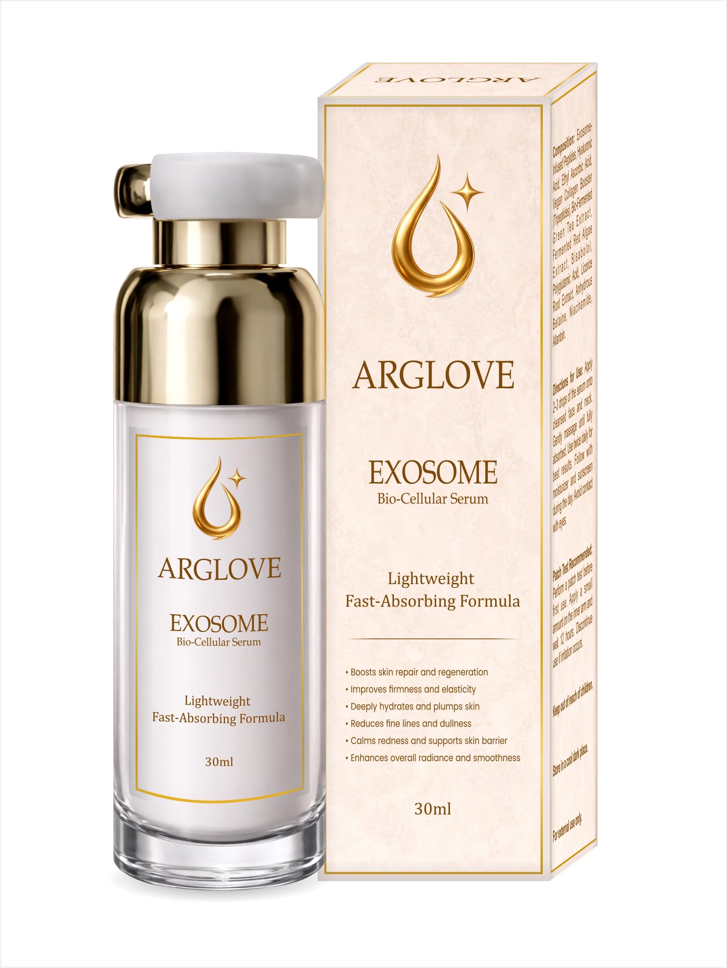 ARGLOVE Exosome Bio-Cellular Skin-Repair Serum, Lightweight Fast