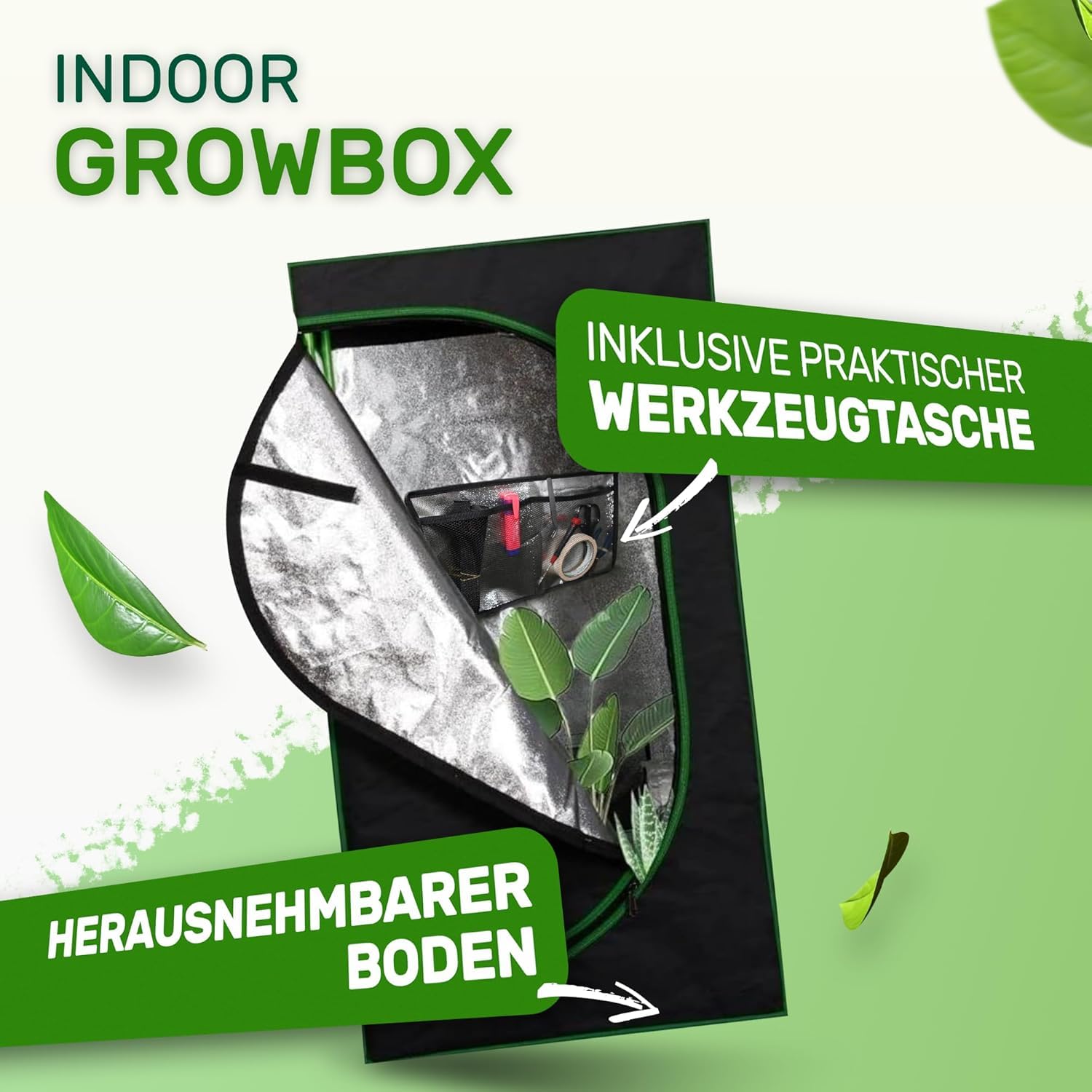 Melko - Growbox 120 x 90 x 145 cm zestaw z miernikiem 3 w 1 – lekki i wodoszczelny namiot do uprawy roślin z odblaskową folią wewnętrzną – namiot hodowlany do uprawy roślin hydroponicznych