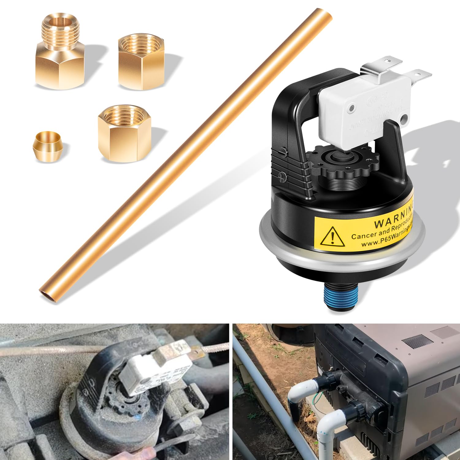 Replacement for HAXPSA1930 Water Pressure Switch Assembly Replacement Compatible with Hayward H-Series ED1 & ED2 Millivolt Electronic Pool Heater