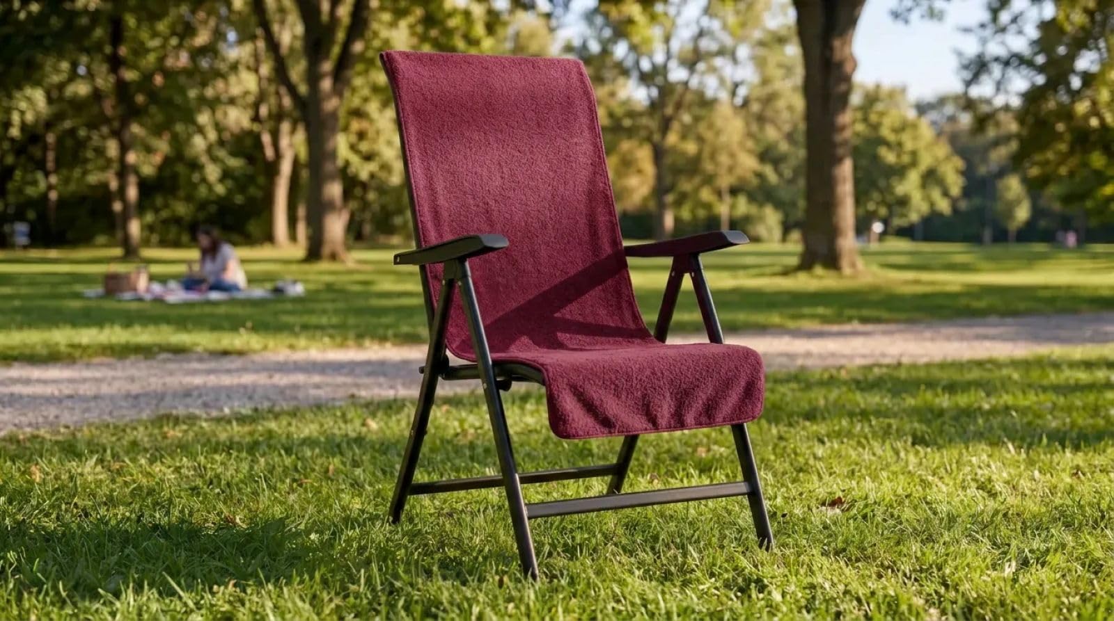 KobeHome%100 PAMUK SANDALYE KILIFI BORDO 60X130 CM