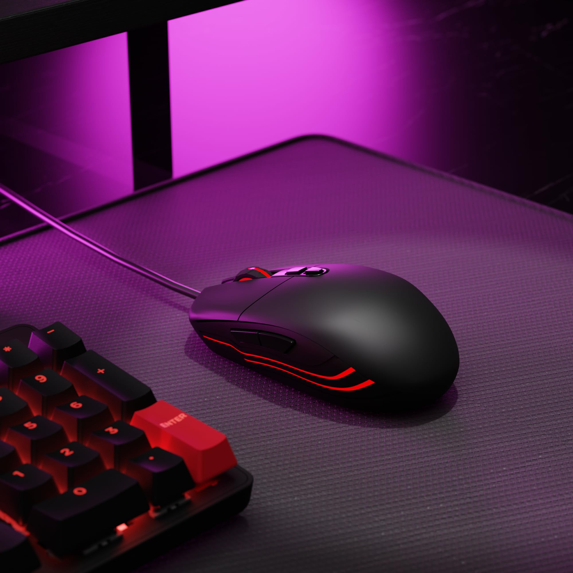 LEMOKEY Tastiera da gioco personalizzata X2 QMK/VIA e mouse M551, programmabile a 104 tasti, supporto con guarnizione per layout completo, retroilluminazione rossa, tastiera meccanica cablata con