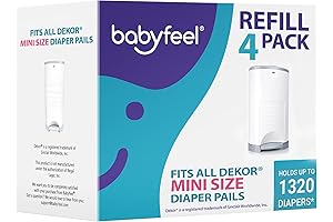 Exclusive DEKOR MINI Diaper Pail Refills (4 Pack) with 20% Extra Thickness