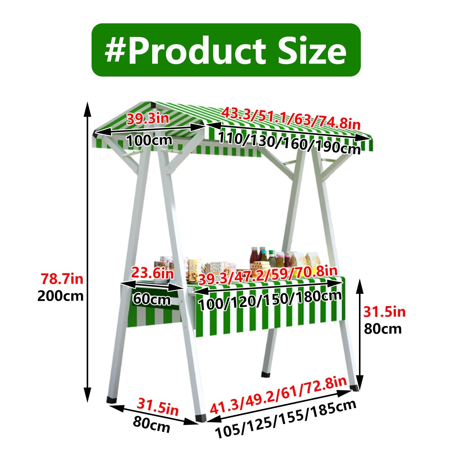 Carrello alimentare commerciale 180 cm verde hot dog e gelato stand cabina di concessione portatile per i mercati degli agricoltori Attrezzature per venditori di cibo di strada Stallo mobile per snack