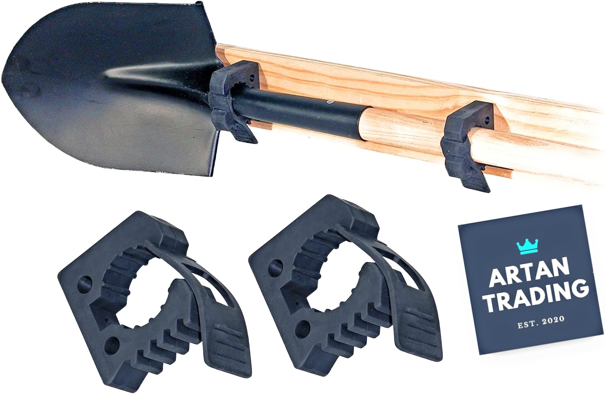 Rubber Mounting Clamp(Mini) For Off-Road Vehicles And Utility.2Pcs. 4X4 Torch Or Spade Mount. Broom Axe
