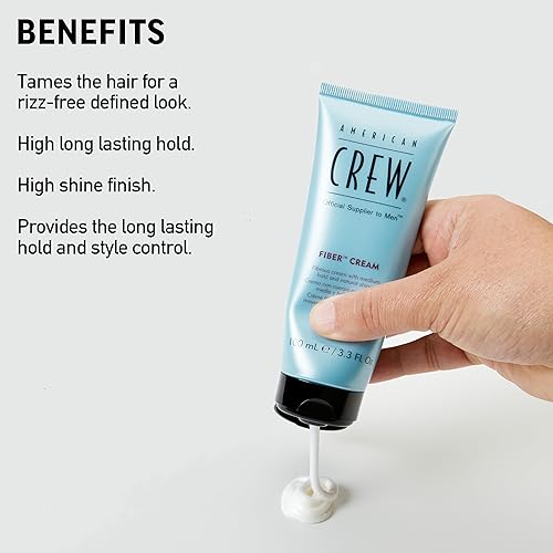 Miniatura 7 de American Crew - Crema de fibra para hombre como gel para el cabello con sujeción media y brillo natural 33 onzas líquidas