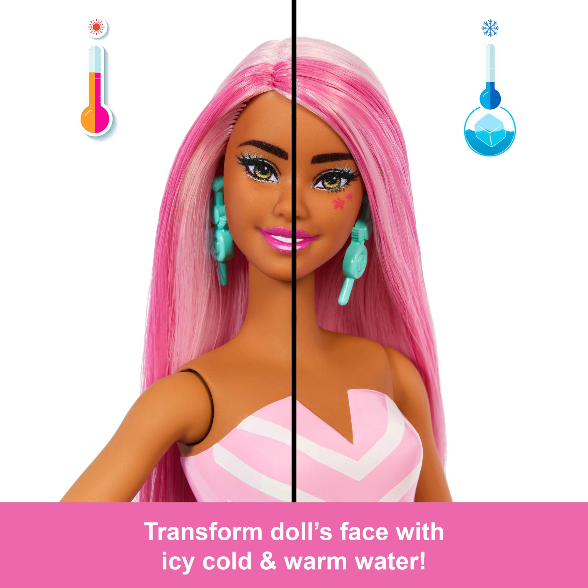 Barbie Pop Reveal Series Fashion Doll & Accessories Set, Treat Series, Sweet Swirl Theme with Pet - Image 2
