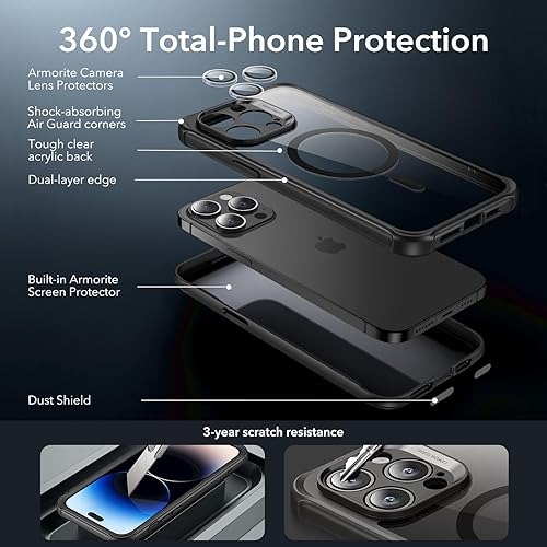 Miniatura 3 de ESR - Funda completa para iPhone 14 Pro Max, compatible con MagSafe, a prueba de caídas de grado militar, protector de pantalla incorporado de