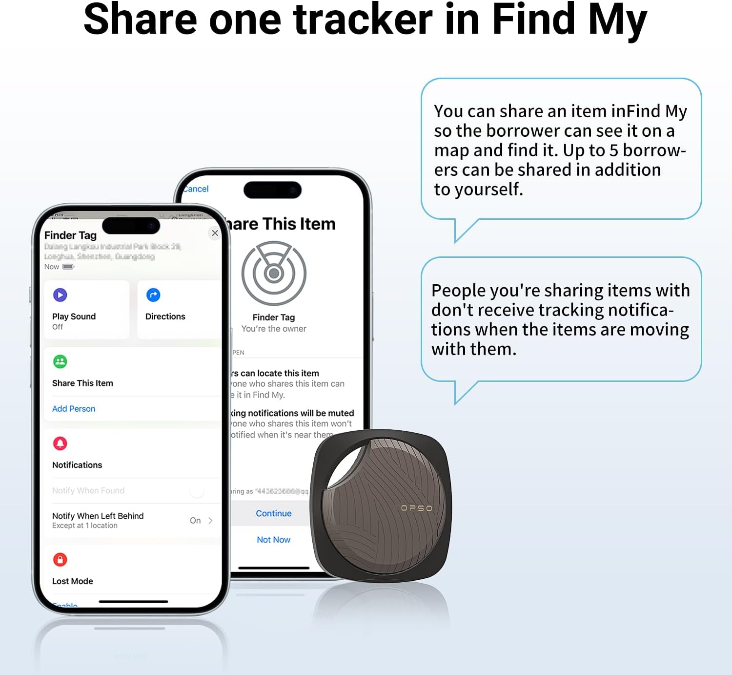 Finder Tag-4 Pack, Invisible Guard Bluetooth Tracker Works with Apple Find My (iOS Only) - Waterproof, Replaceable Battery, Lost Mode, Smart Key Finder Item Locator for Bags, Suitcases, Pet-4pc Black