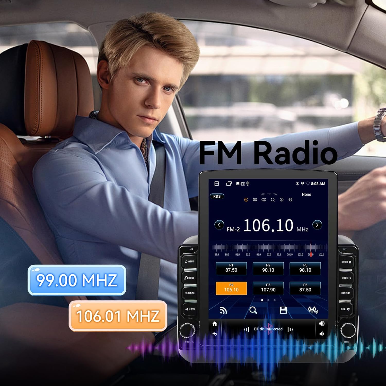 Android 14 Car Stereo Radio Compatible with Jeep Wrangler JL 2018-2021 Gladiator JT 2020 2021 Upgrade,Wireless CarPlay & Android Auto 1080P AHD Backup Camera 9.7 Touch Screen GPS SWC Bluetooth 2+64G