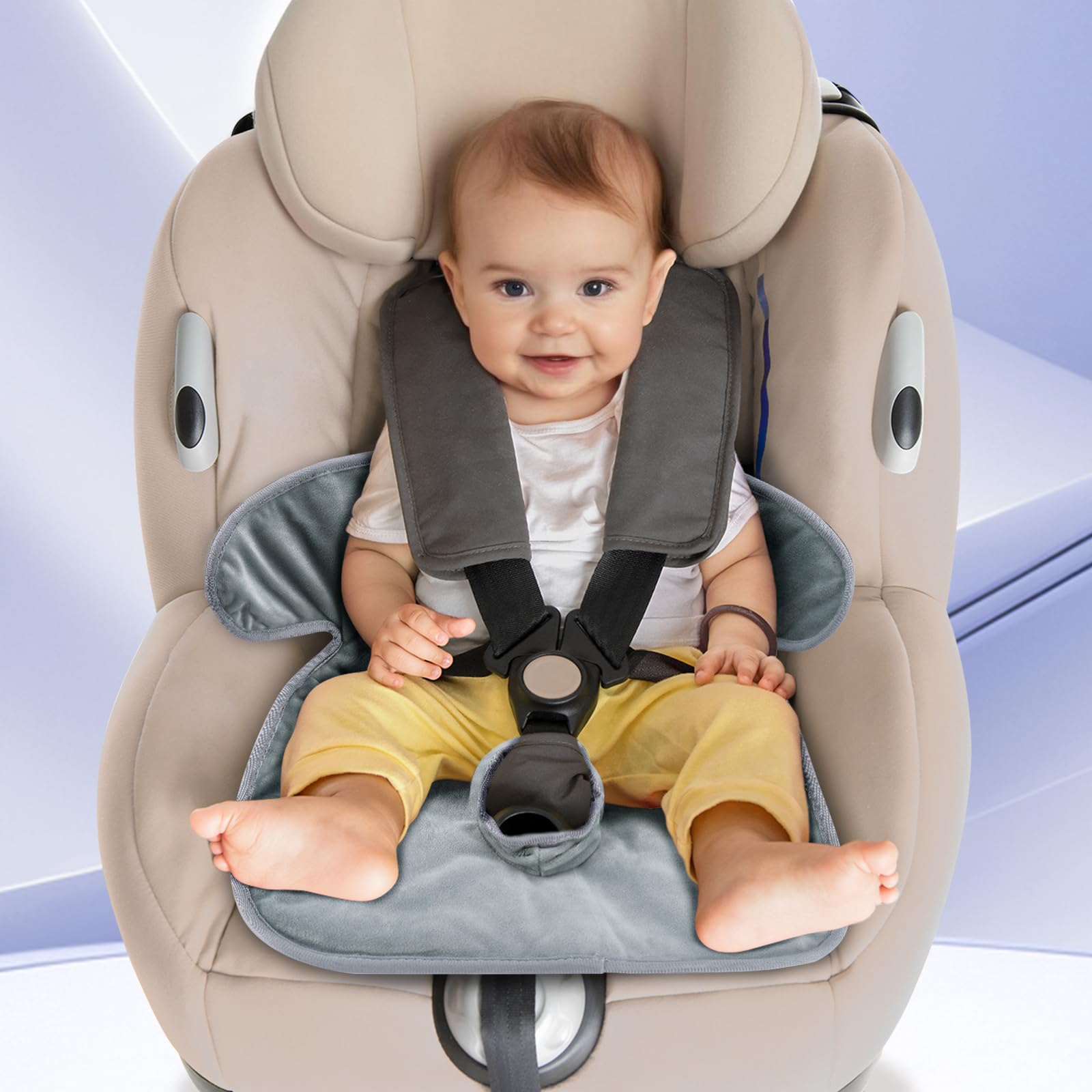 INFANZIA Dry Seat,Paquete de 2 Protectores de Asiento de Coche Impermeables para Entrenamiento de Orinal para niños pequeños, bebés y bebés, Almohadilla para Asientos de Coche, cochecitos, Gris