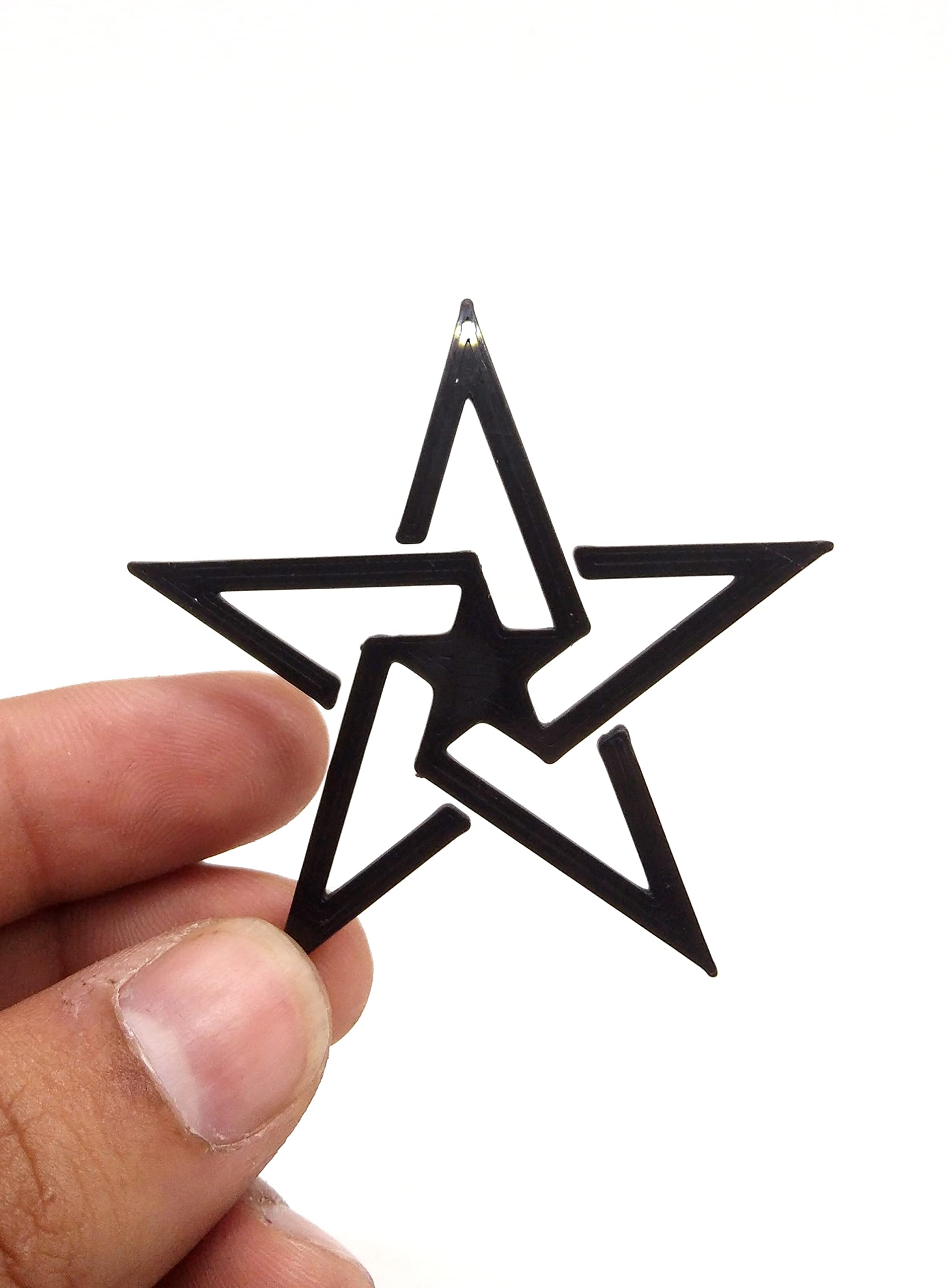 CERO ® 3D Printed Pentagram Emblem Car Bike Logo (Black PLA